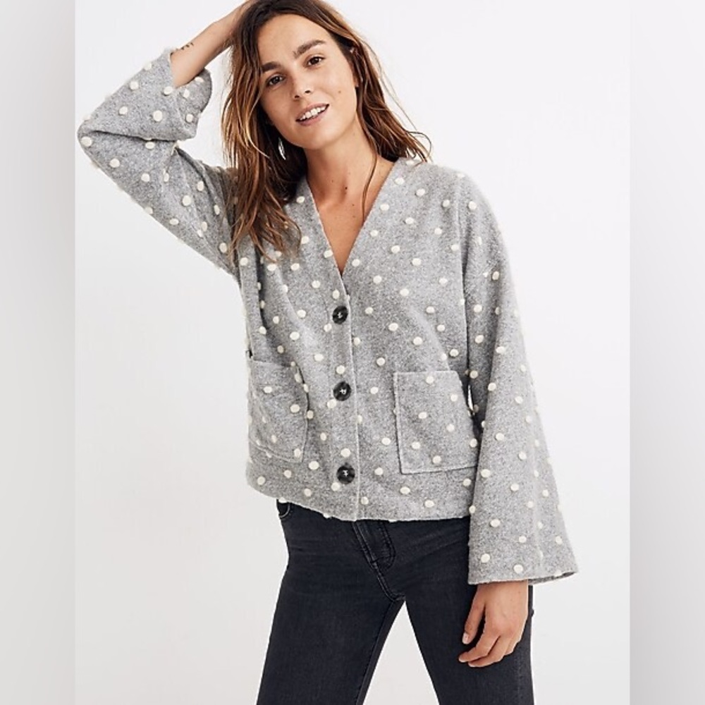 Texture & Thread Boxy Bobble Cardigan